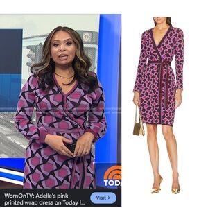 Diane von Furstenberg Alexio Metallic Jacquard-knit Sweater Wrap Dress Lilac M